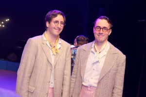 Tomáš Kyselka a Radek Melša na tiskové konferenci k muzikálu Saturnin v Divadle Hybernia