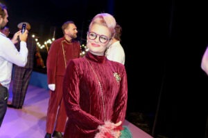 Erika Stárková na tiskové konferenci k muzikálu Saturnin v Divadle Hybernia