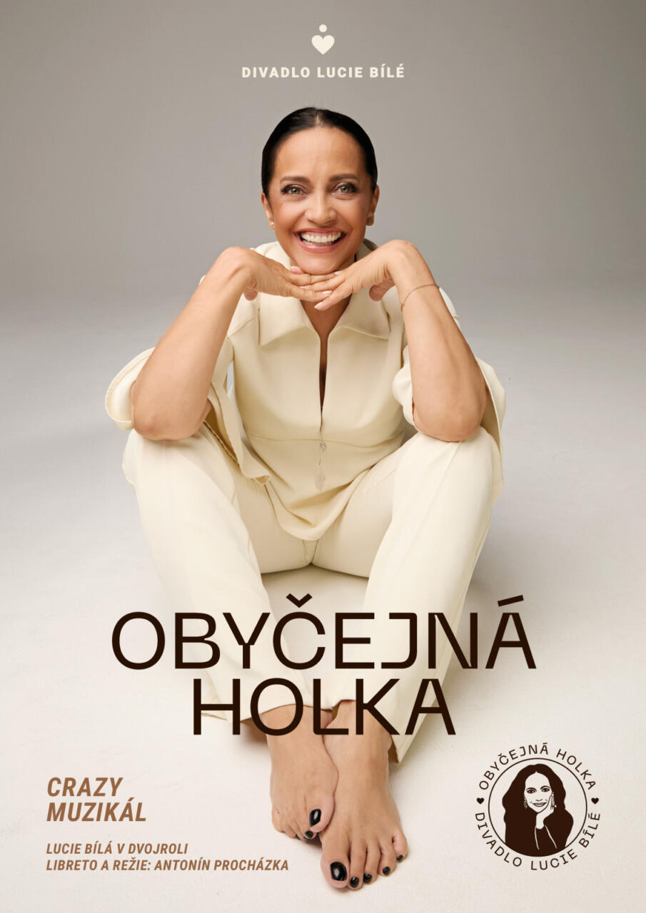 Plakát muzikálu Obyčejná holka s Lucií Bílou