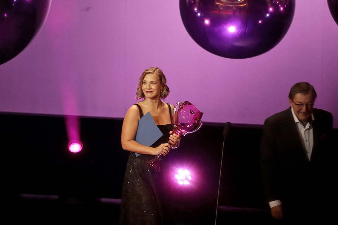 Natálie Tichánková při převzetí Ceny Thálie 2026 v Národním divadle